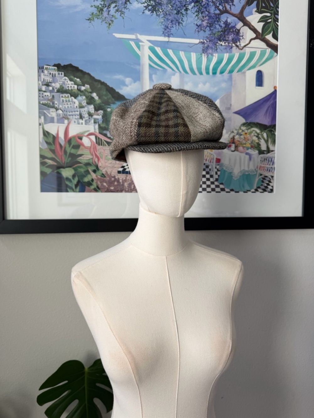 Vintage Lochcarron of Scottland 100% New Wool Patchwork PaperBoy Hat